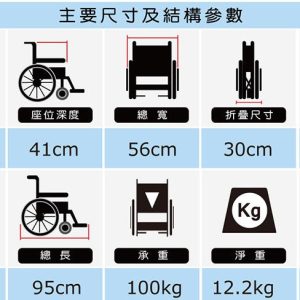 輪椅 必翔 PH-163BF移位型看護輪椅(未滅菌)